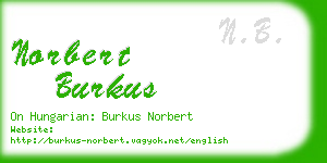 norbert burkus business card